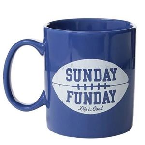 Sunday Funday life is good Ceramic Mug Blue